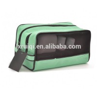 customized double zipper black makeup bag children