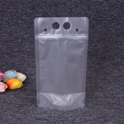 wholesale beverage bag with  Zipper For Cold & Hot Drinks Disposable Drinking  Standing Up Pouch